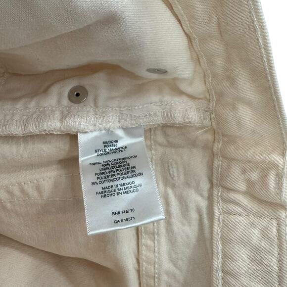 Redone Jeans 70s Crop Boot Size 30 Cream Denim High Rise - Picture 8 of 9